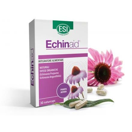 Natur Tanya® ESI® Echinaid® Echinacea koncentrátum 30 db - 2 féle Kasvirágból, a növényi 4 részből standardizált, fermentációval készült növényi kapszulatokban