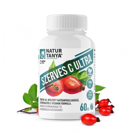 Natur Tanya® Szerves C Ultra - 1500 mg Retard C-vitamin, csipkebogyó kivonattal titán-dioxid mentes formula