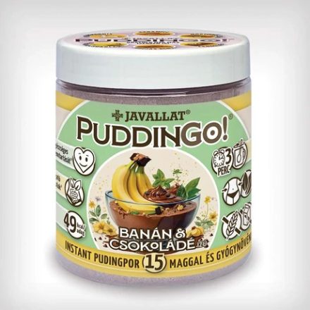 JAVALLAT PuddingGo Banán és csokoládé ízű instant pudingpor -300gr