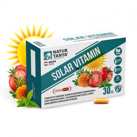Natur Tanya® SOLAR VITAMIN - Világszabadalommal védett napozóvitamin, szoláriumozás, napozás vagy nap nélküli bőrpigmentációhoz 