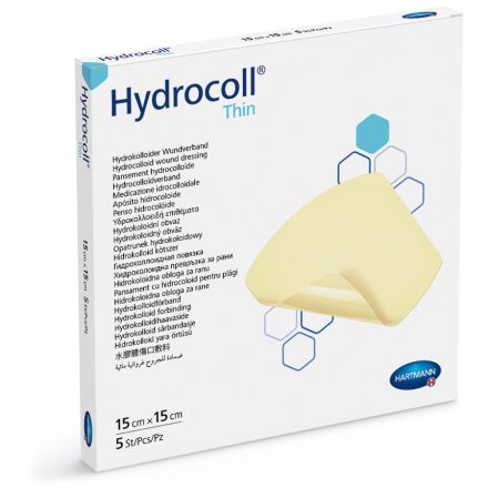 Hydrocoll thin vékony hidrokolloid kötszer (15x15 cm; 5 db) 