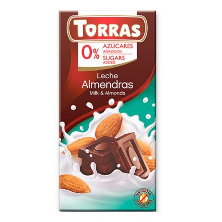 Torras glutén-és cukormentes tejcsokoládé mandula 75 g