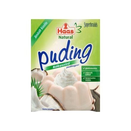 Haas natural pudingpor kókuszízű 40 g