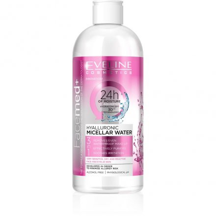 Eveline facemed+hyaluronos micellás arclemosó 400 ml