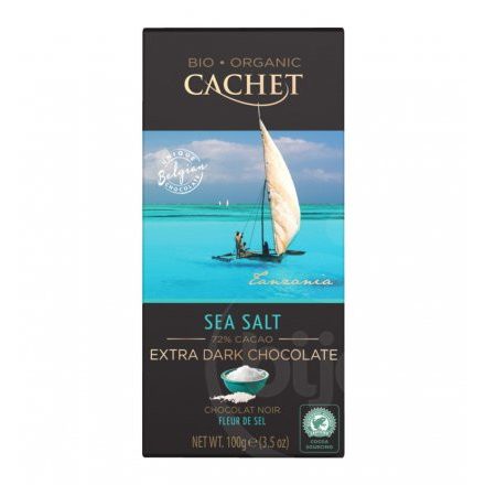 Cachet bio táblás étcsokoládé sós 72% 90 g