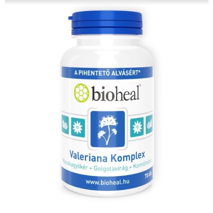 Bioheal valeriana komplex (macskagyökér+golgotavirág+komlótoboz) kapszula 70 db