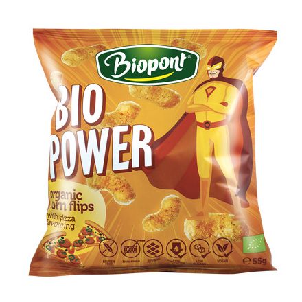 Biopont bio power extrudált kukorica pizza ízesítéssel 55 g