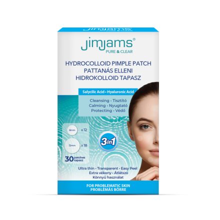 Jimjams pure & clear hidrokolloid pattanástapasz BHA+HA 30 db