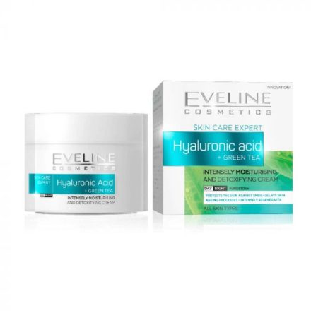 Eveline nature line hyaluronsav+zöld tea intenzív hidratáló nappali/éjszakai arckrém 50 ml