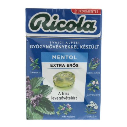 RICOLA CUKOR EXTRA ERŐS MENTOL CM.